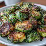 Crispy roasted Brussels sprouts tossed with fresh herbs, lemon zest, and toasted almonds for a vibrant side dish.