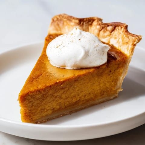 Golden and creamy pumpkin pie, baked to perfection with a flaky, buttery crust for fall.