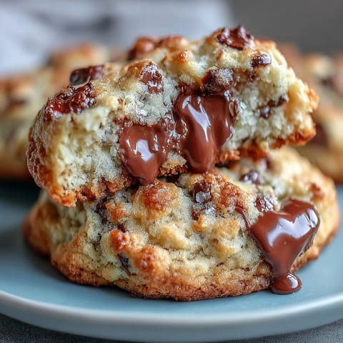 Soft and chewy cottage cheese chocolate chip cookies with melted chocolate pockets and a subtle tangy twist.