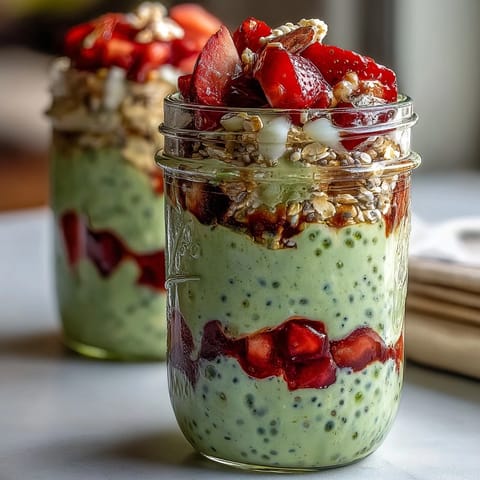 Strawberry Matcha Latte Oats