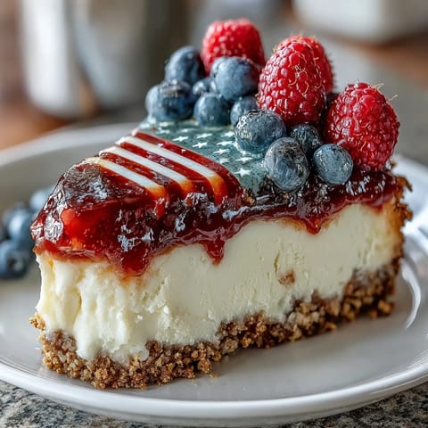Fourth of July Cheesecake Flag