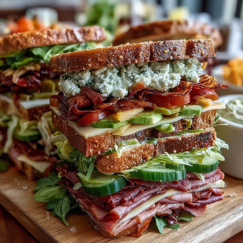Loaded Deli Sandwich Board with assorted meats, cheeses, and fresh vegetables arranged for customizable picnic sandwiches.