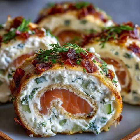 Smoked salmon and cucumber cream cheese pinwheels with dill, rolled in soft tortillas and sliced for a party-perfect appetizer.