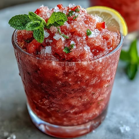 Frozen Strawberry Lemonade Slushie: frosty, vibrant, and sweet summer refreshment.