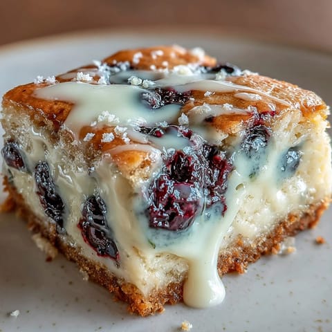Chewy white chocolate lemon blueberry blondies studded with vibrant fruit and creamy chips.