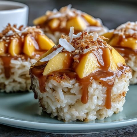 Exquisite Mango Sticky Rice Cups, a Thai dessert with creamy rice and fresh mango perfectly presented.