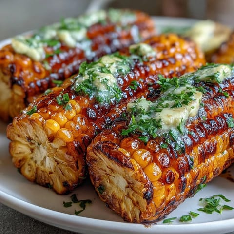 Smoky, tender grilled corn ribs glistening with vibrant, zesty chili lime butter.