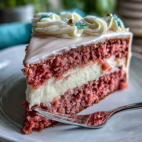 Glistening pink rosé velvet cake awaits your next festive celebration.