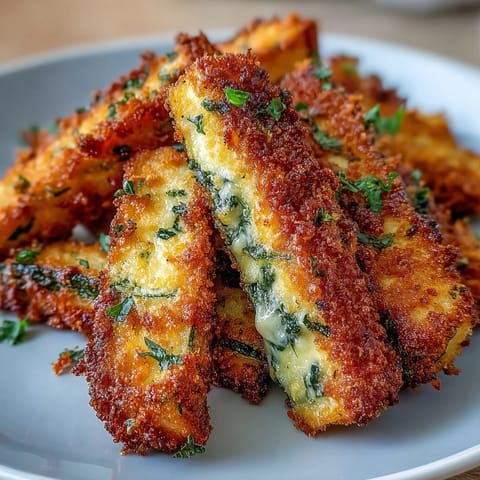 Golden, crispy Parmesan zucchini fries served with dipping sauce, perfectly baked.
