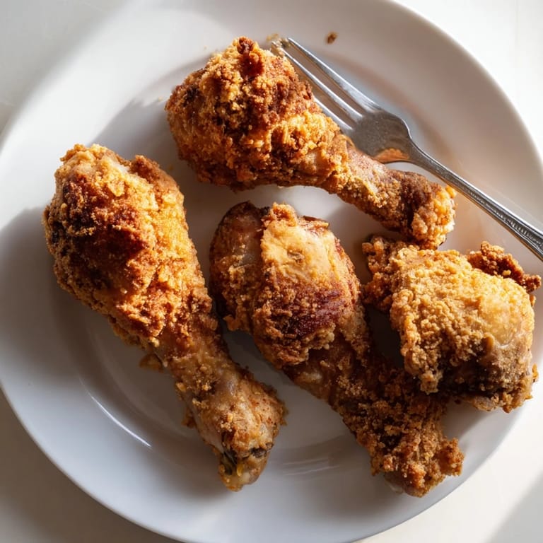Tender, flavorful Fried Chicken, photographed with a tempting assortment of classic side dishes.