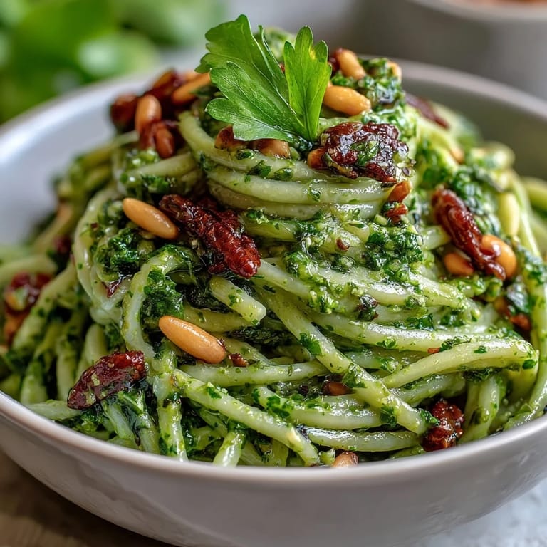 Vibrant dandelion pesto with toasted pine nuts and garlic, ideal for sandwiches, dips, or drizzling over roasted vegetables.