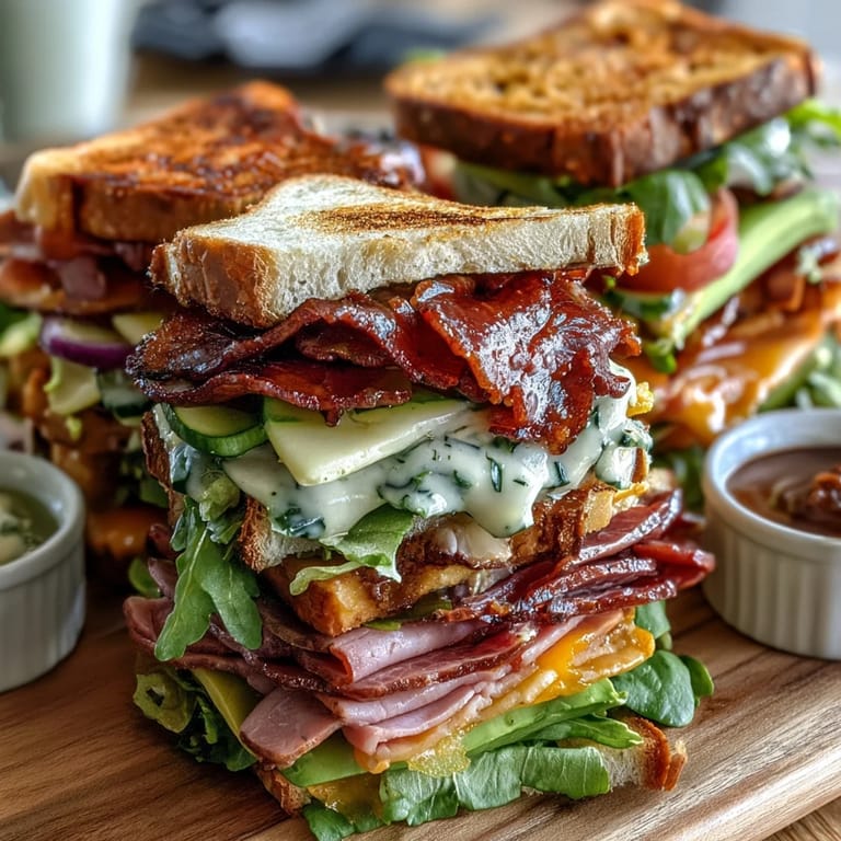 Colorful Loaded Deli Sandwich Board featuring sliced turkey, ham, roast beef, cheeses, and vibrant veggies for build-your-own sandwiches.