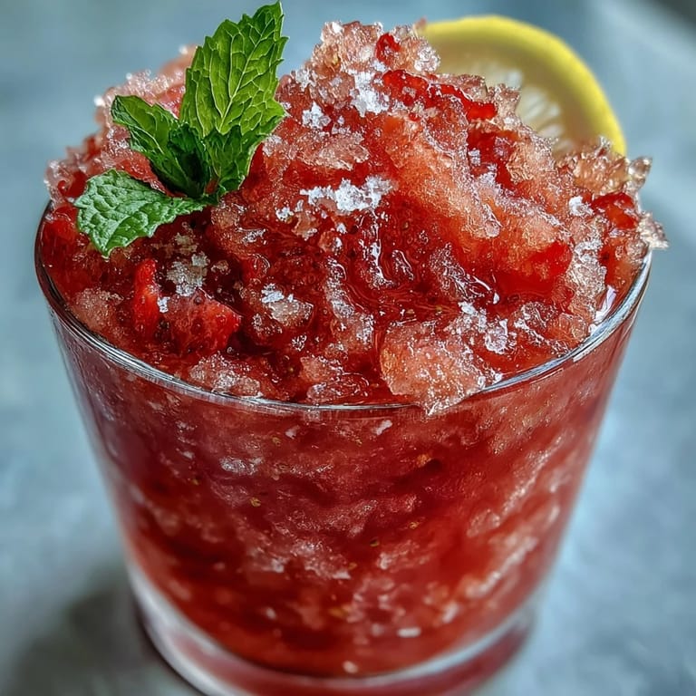 Delicious 3-ingredient Frozen Strawberry Lemonade Slushie, a blogger's favorite treat.