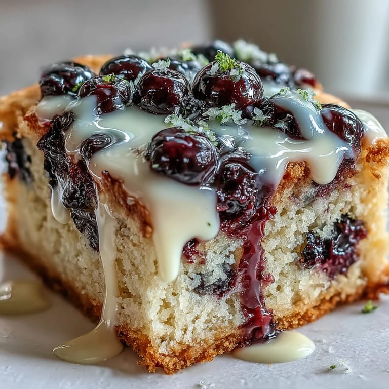 Sweet and zesty white chocolate lemon blueberry blondies, ideal warm or room temperature.