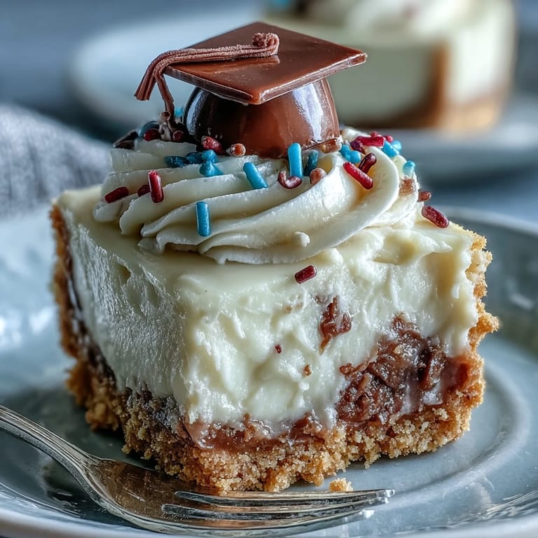 Miniature, decadent Easy Graduation Cheesecake Bites ready for a celebratory dessert or party.