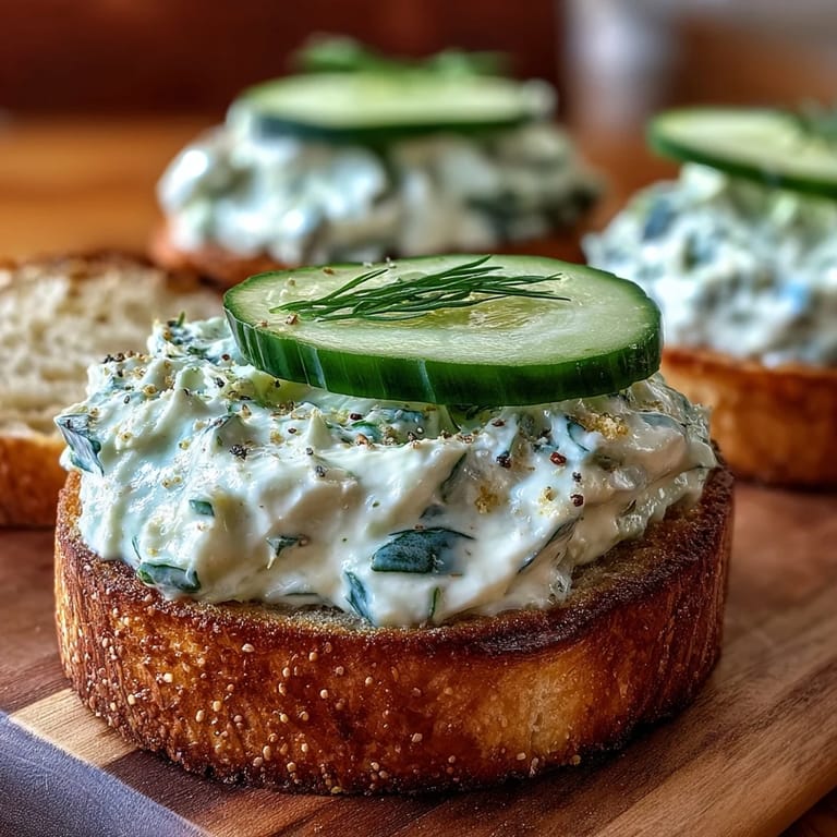 Savory Derby Day Benedictine cucumber canapés topped with fresh dill for garnish.