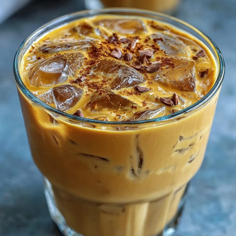 Cool Turmeric Golden Milk Iced Latte with a hint of warming spices awaits.