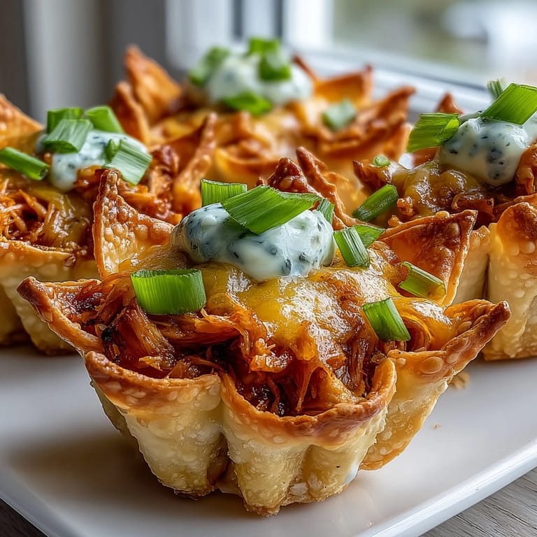 Tangy and creamy Buffalo Ranch Chicken Snack Cups, perfect for a party appetizer.