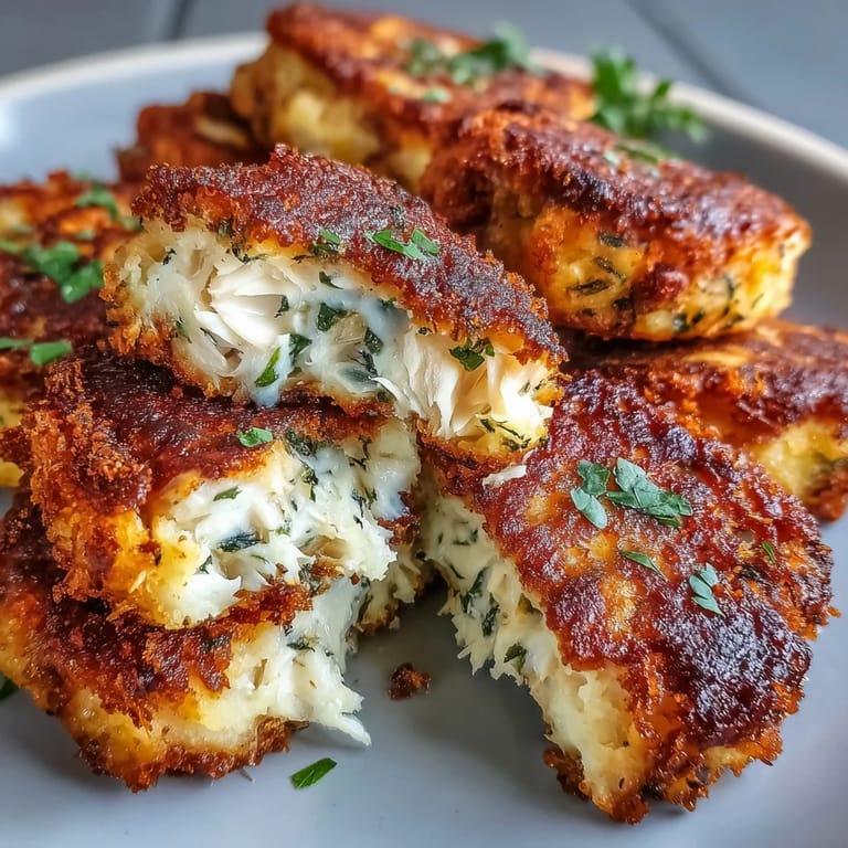 Pan-fried mackerel potato cakes, golden and savory, perfect with lemon wedges.