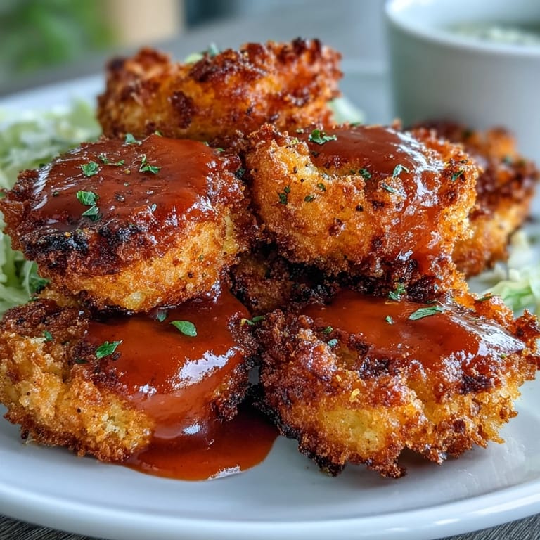 Golden brown Buffalo Cabbage Bites baked until tender, served with ranch.