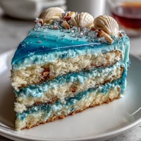 Pisces Birthday Cake with Ocean Blue Ombre Frosting: Dreamy vanilla cake layered with smooth blue buttercream for a magical ocean-inspired dessert.