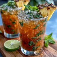 A refreshing pineapple basil agua fresca with vibrant citrus and herbal notes, perfect for summer sipping.