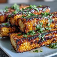 Grilled corn ribs coated in bright chili lime butter, perfectly smoky and charred.