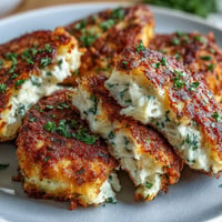 Golden brown crispy mackerel potato cakes with flaky fish and tender potato.